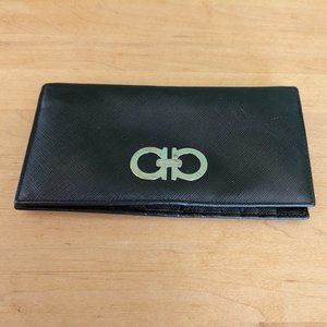 Salvatore Ferragamo Black Batik Leather Wallet
